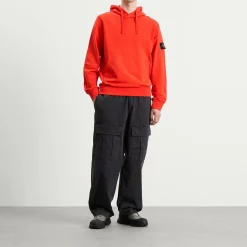 Stone Island Organic Cotton Fleece Popover Hoodie