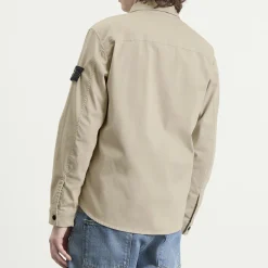 Stone Island Organic Cotton Satin Zip Shirt Jacket