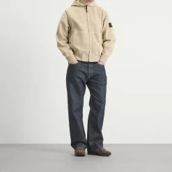Stone Island Panama Cotton Old Effect Hooded Jacket