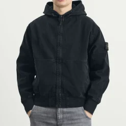 Stone Island Panama Cotton Old Effect Hooded Jacket