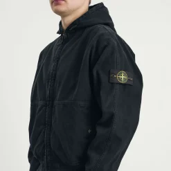 Stone Island Panama Cotton Old Effect Hooded Jacket