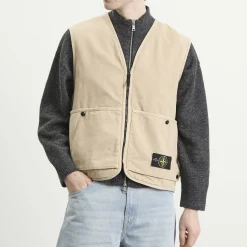 Stone Island Panama Cotton Old Effect PrimaLoft Vest