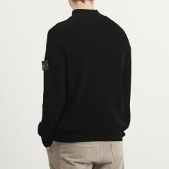 Stone Island Ribbed Soft Cotton Half Zip Knit Jumper