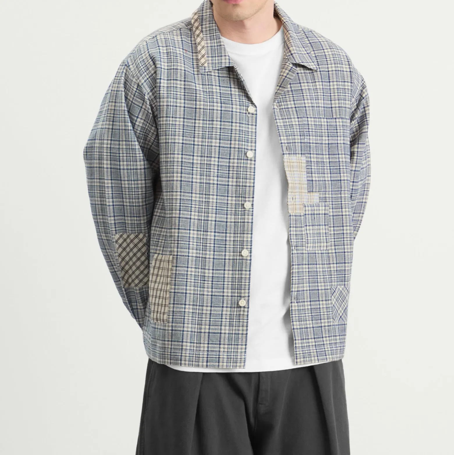 Story mfg Greetings Patchwork Long Sleeve Shirt