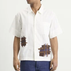 Story mfg. Hand Applique Ecru Patched Up Uniform Shirt