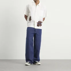 Story mfg. Hand Applique Ecru Patched Up Uniform Shirt