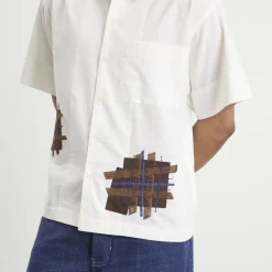 Story mfg. Hand Applique Ecru Patched Up Uniform Shirt