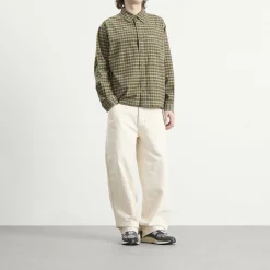 Story mfg. Hand Woven Coach Check Wonky-Wear Bracken Shirt