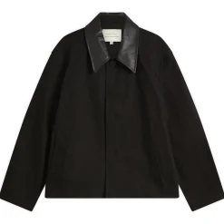 Studio Nicholson Dover Leather Collar Canvas Barn Jacket
