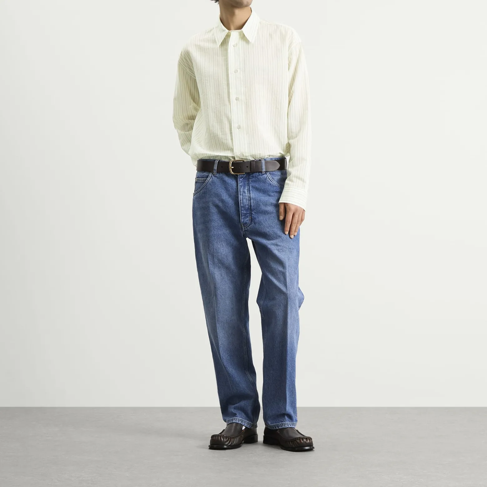 Studio Nicholson Hal Cotton Silk Stripe Shirt