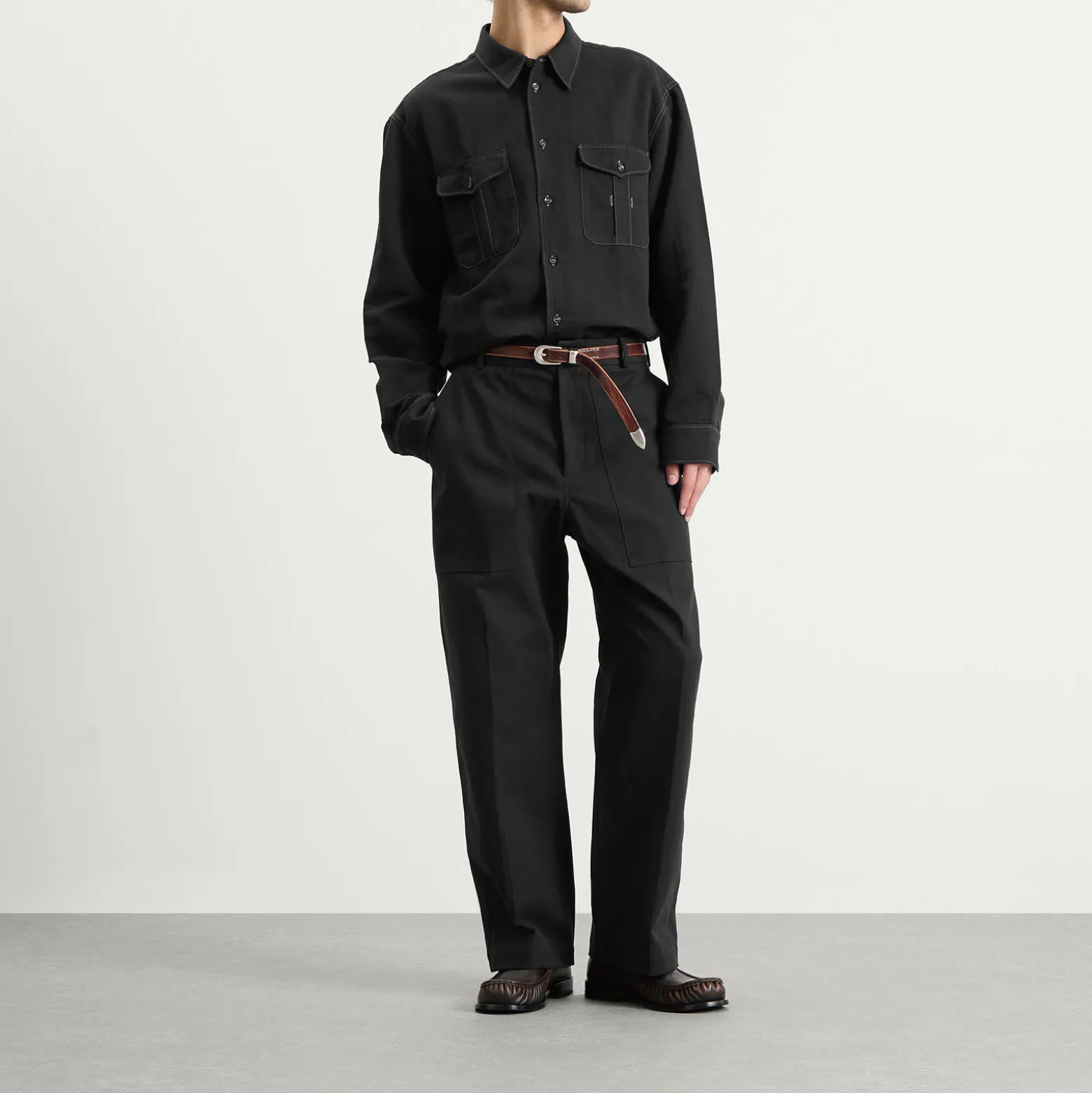 Studio Nicholson Louro Cotton Linen Utility Shirt