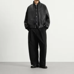 Studio Nicholson Over Leather Harrington Jacket