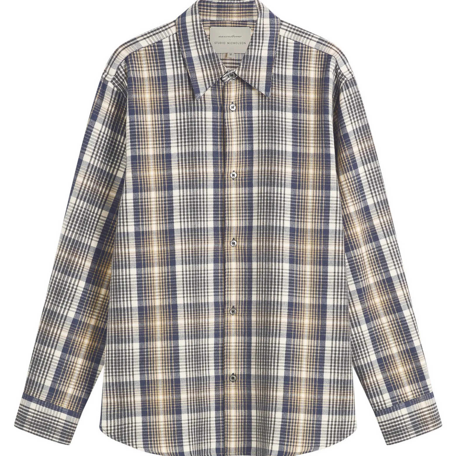 Studio Nicholson View Brushed Check Long Sleeve Shirt