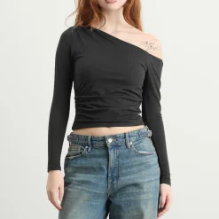 TALA 365 Cupro Gathered Long Sleeve Top