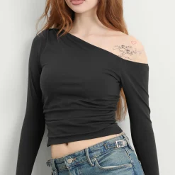 TALA 365 Cupro Gathered Long Sleeve Top