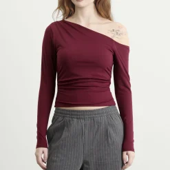 TALA 365 Cupro Gathered Long Sleeve Top