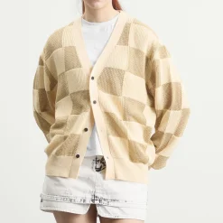 TOGA Checkered Knit Cardigan