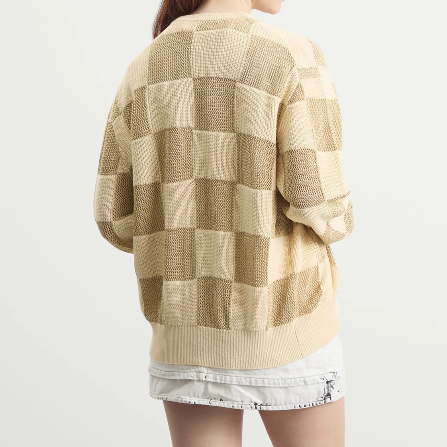 TOGA Checkered Knit Cardigan