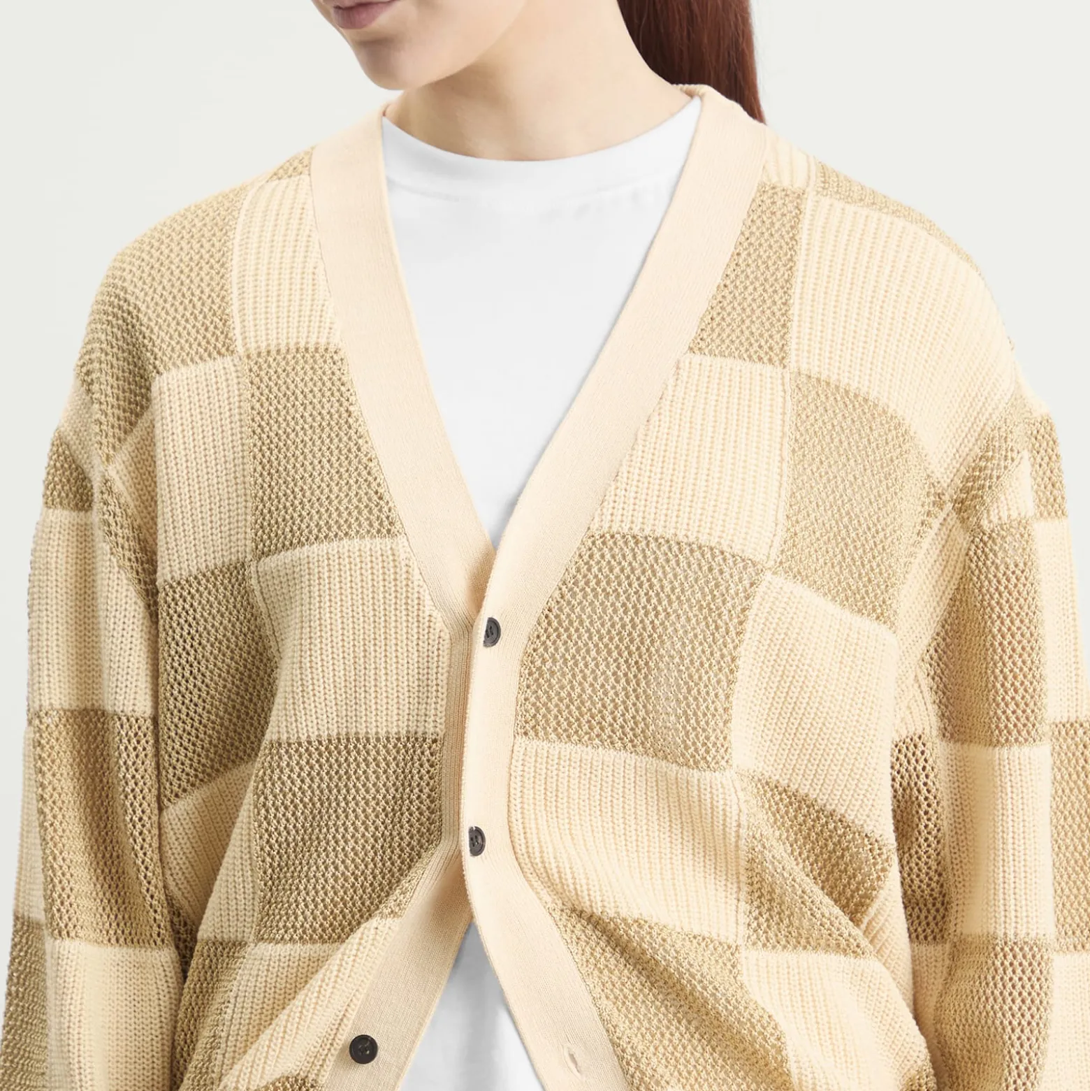 TOGA Checkered Knit Cardigan