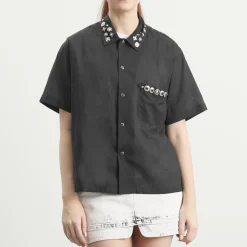 TOGA Plain Weave Metal Short Sleeve Shirt