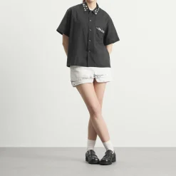 TOGA Plain Weave Metal Short Sleeve Shirt