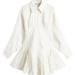 Tolu Coker Contour Bustier Pleated Shirt Dress