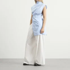 Tolu Coker Cotton Asymmetric Drape Blouse