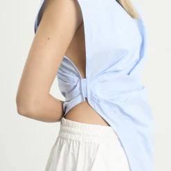 Tolu Coker Cotton Asymmetric Drape Blouse
