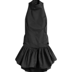 Tolu Coker High Neck Backless Mini Dress