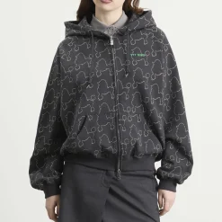 TTT MSW Dog Embroidery Zip Up Hoodie