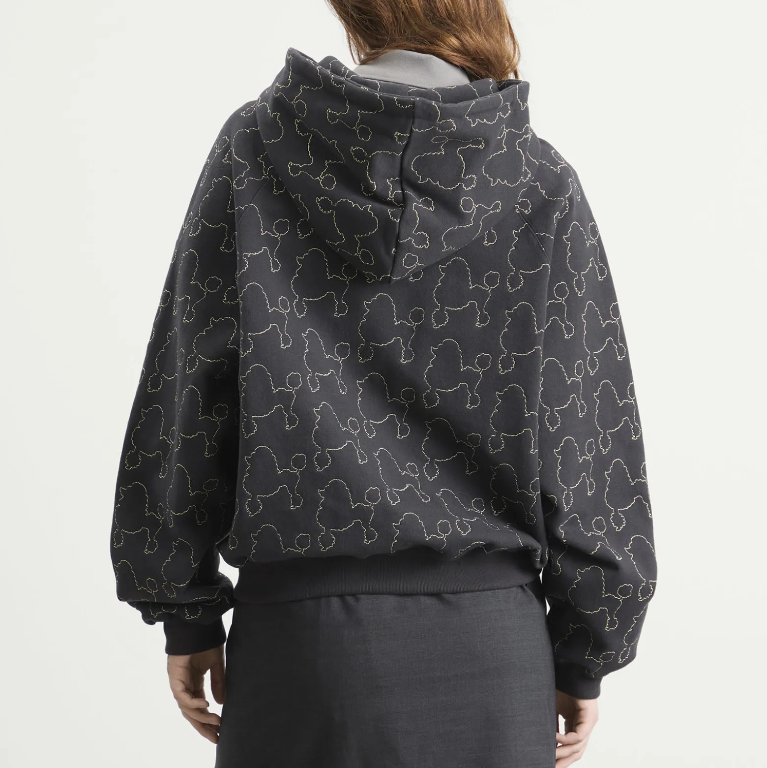 TTT MSW Dog Embroidery Zip Up Hoodie