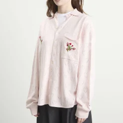 TTT MSW Flower Embroidery Knit Shirt