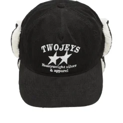 TwoJeys Heavy Silver Black Earflap Cap