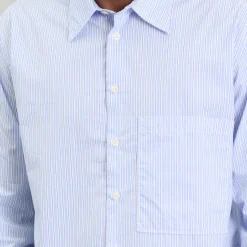 Universal Works Office Stripe Square Pocket Shirt