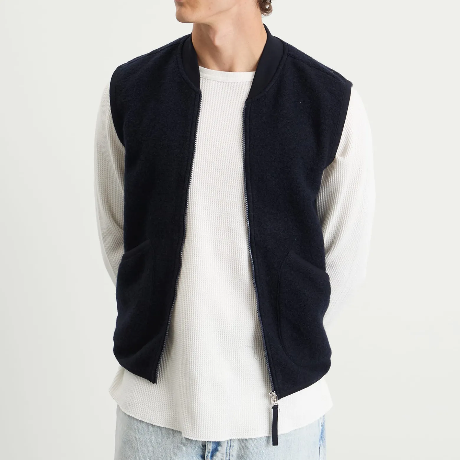 Universal Works Wool Fleece Zip Waistcoat