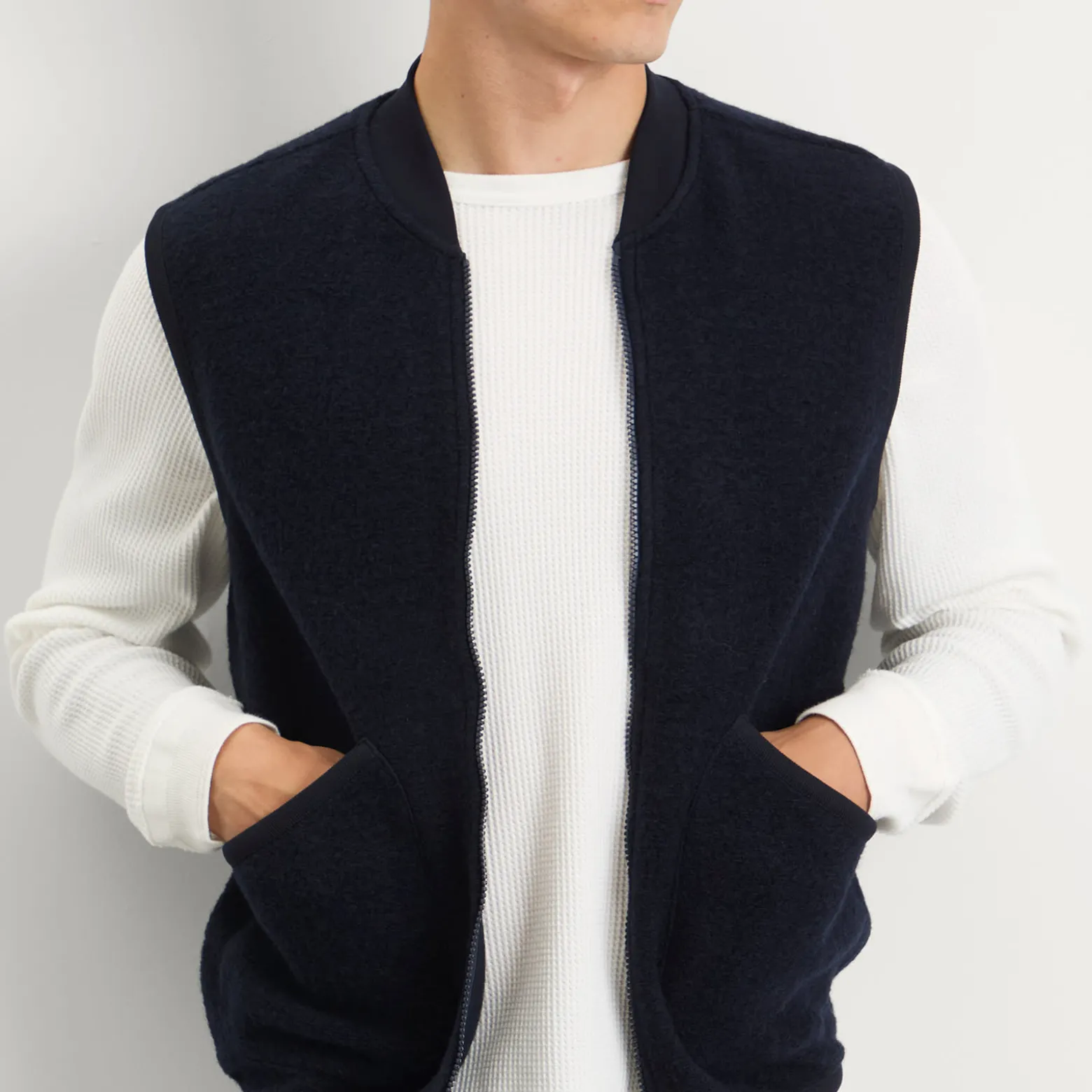 Universal Works Wool Fleece Zip Waistcoat