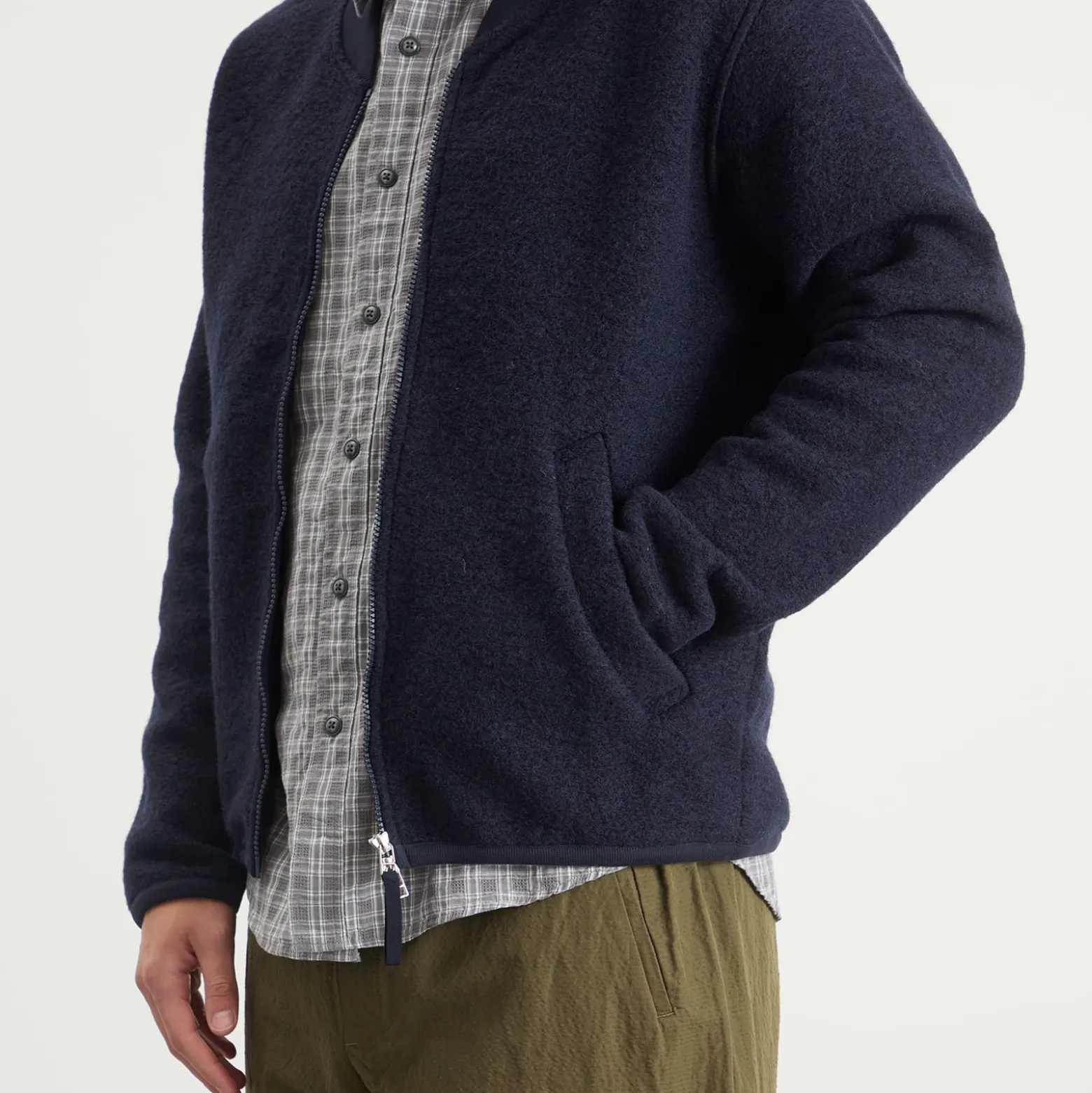 Universal Works Wool Fleece Zip Bomber