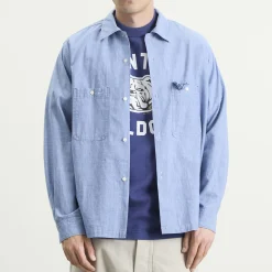 Unlikely Dry Goods Open Collar Chambray Shirt