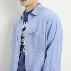 Unlikely Dry Goods Open Collar Chambray Shirt