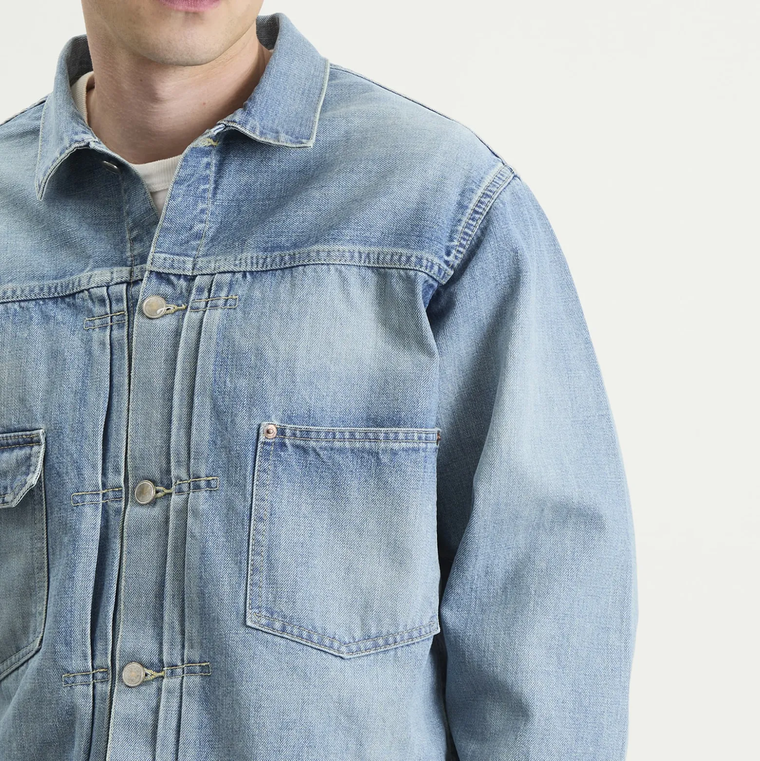 Unlikely Dry Goods Time Travel Denim Trucker Jacket