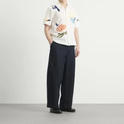 Wax London Didcot Chunky Stitch Flower Vacation Shirt