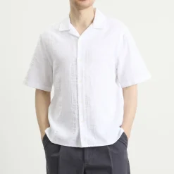 Wax London Didcot Double Weave Grid Vacation Shirt