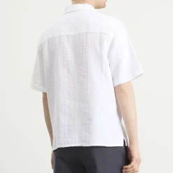 Wax London Didcot Double Weave Grid Vacation Shirt