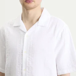 Wax London Didcot Double Weave Grid Vacation Shirt