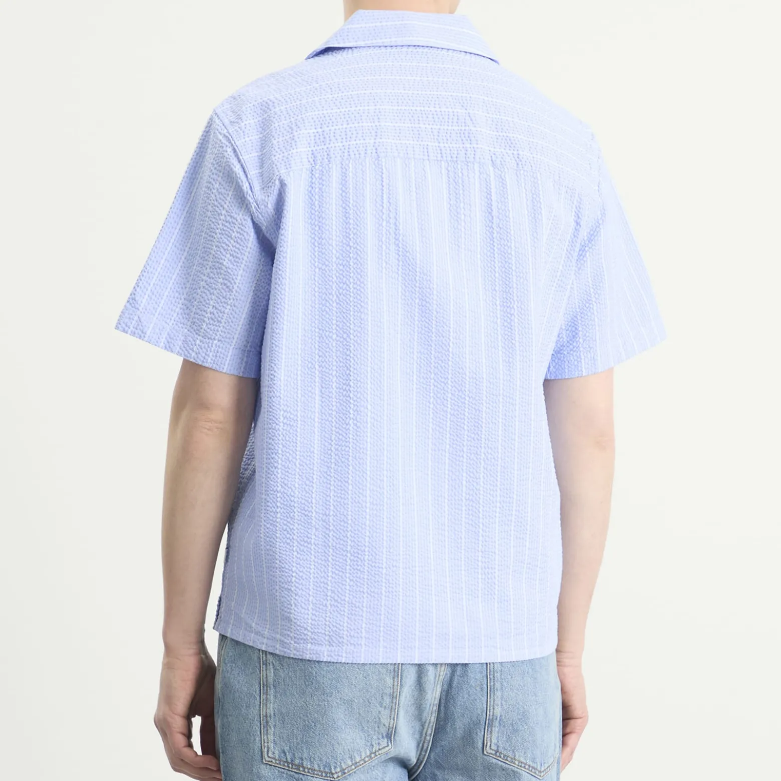 Wax London Didcot Seersucker Stripe Vacation Shirt