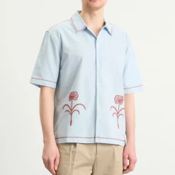 Wax London Keats Dahlia Embroidery Vacation Shirt