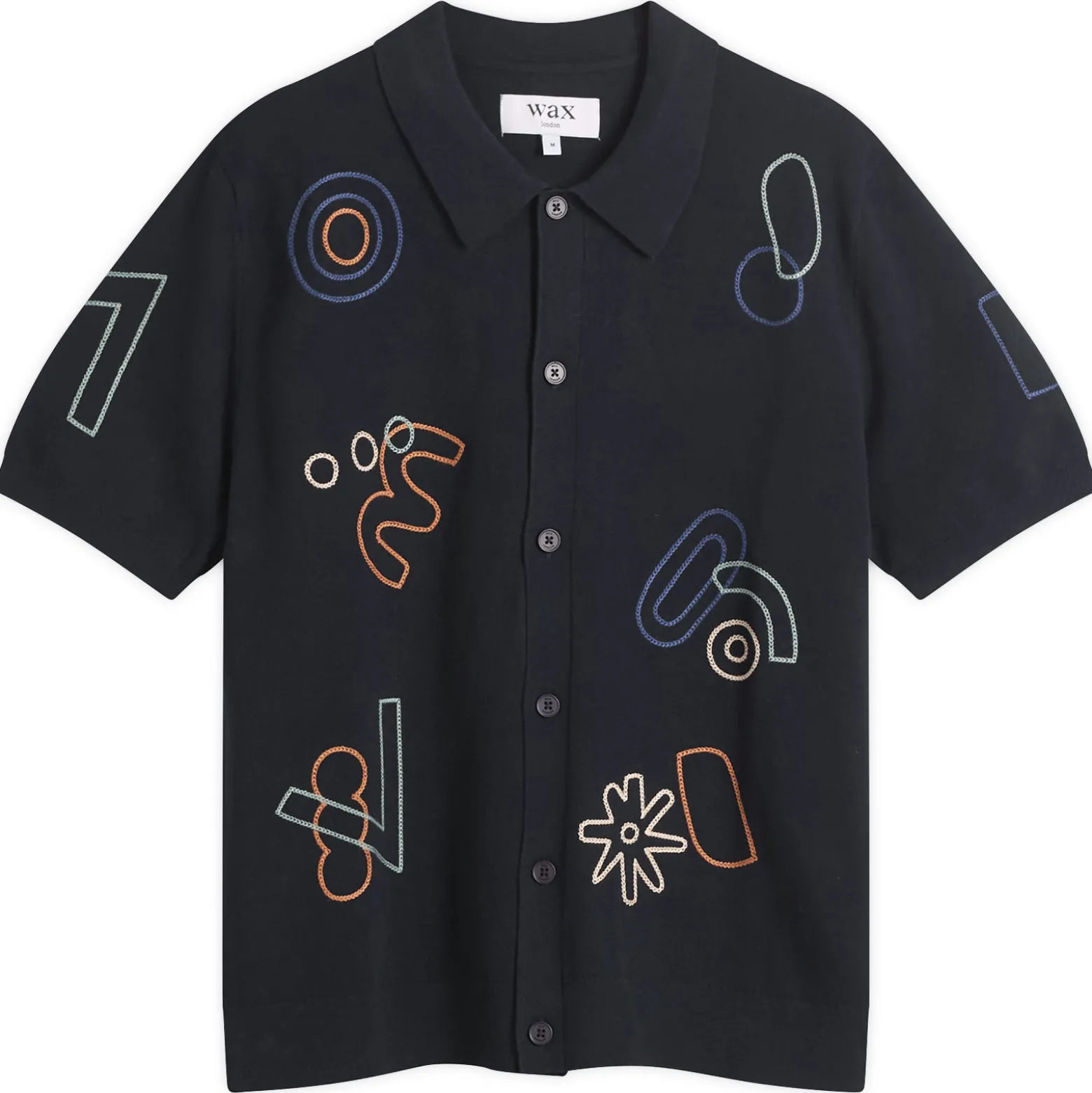Wax London Tellaro Shapes Embroidery Knit Shirt