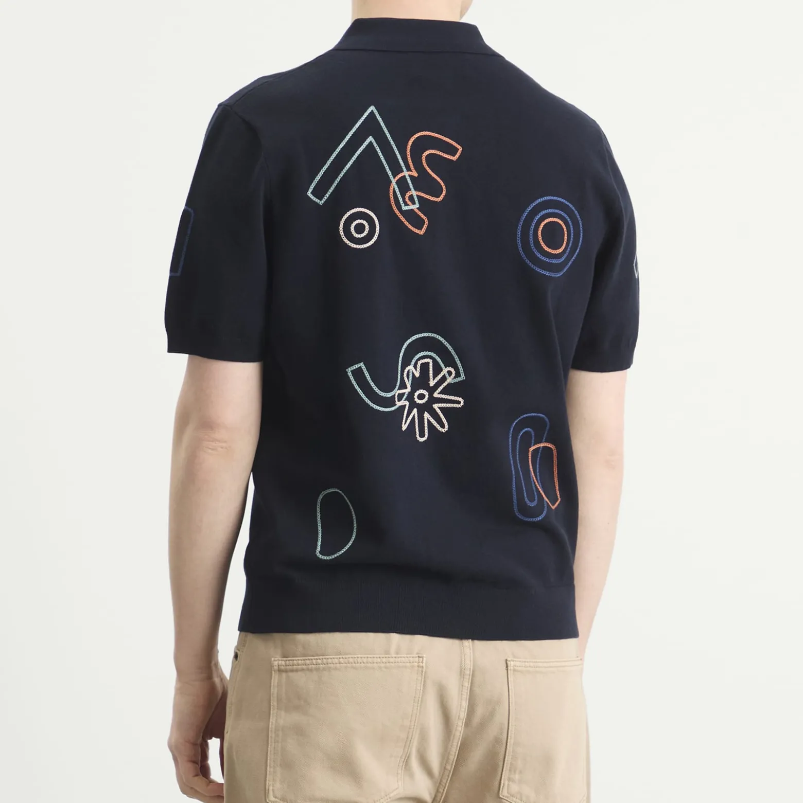 Wax London Tellaro Shapes Embroidery Knit Shirt