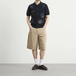 Wax London Tellaro Shapes Embroidery Knit Shirt