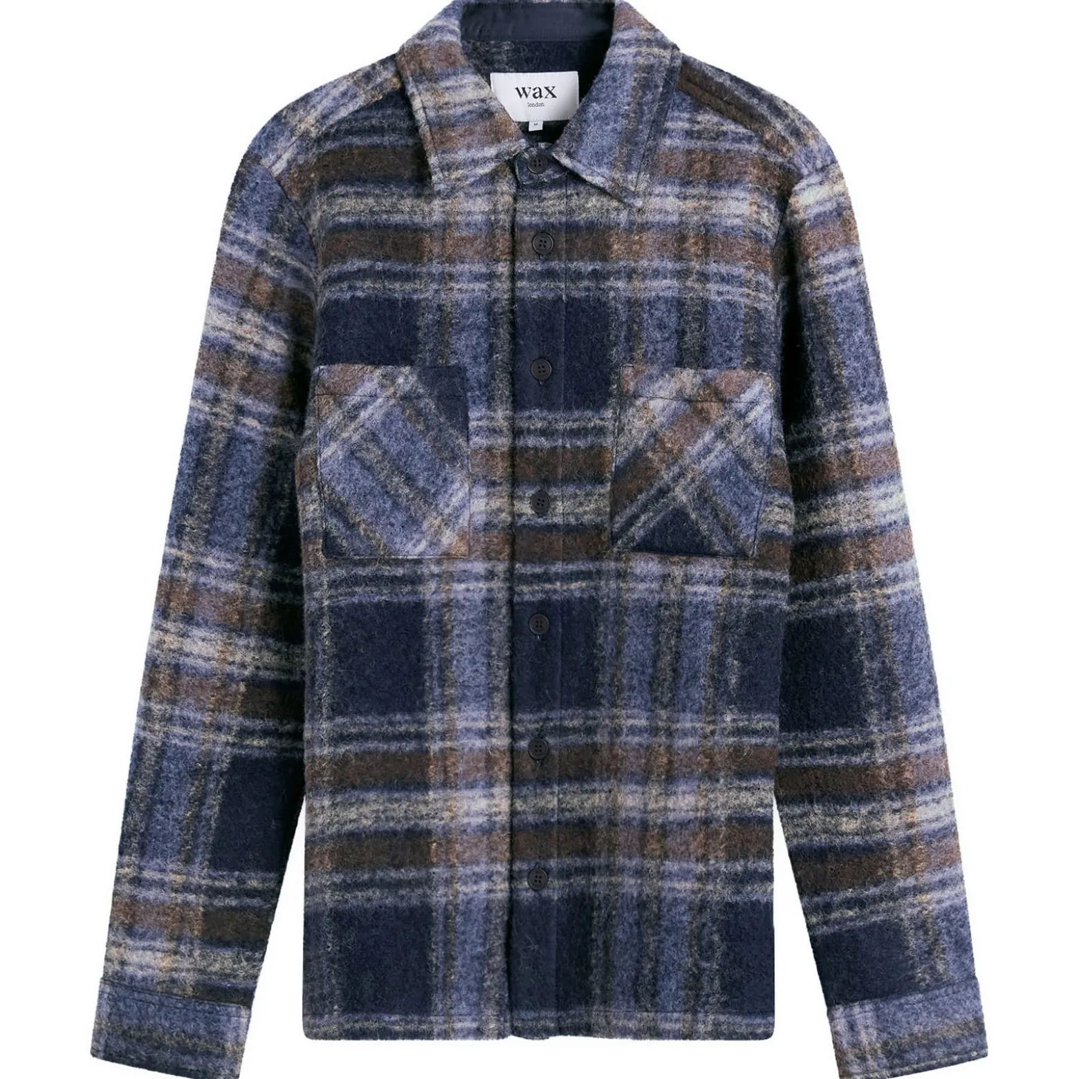 Wax London Whiting Check Wool Blend Overshirt